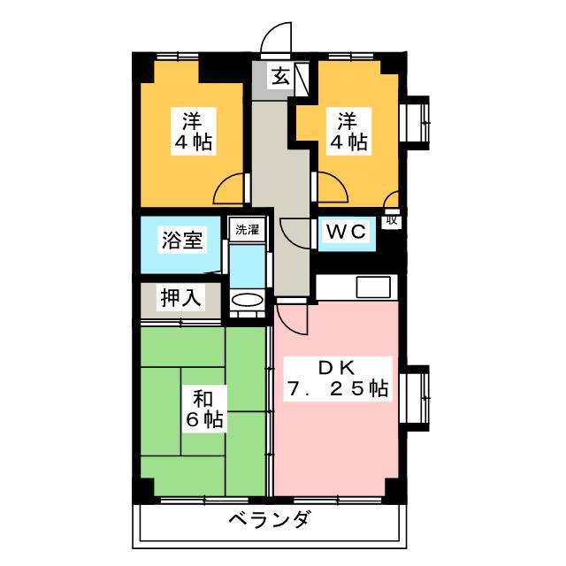KNSビル(3DK/4階)の間取り写真