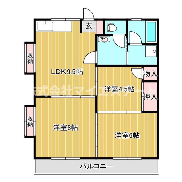 ガーデンハウス(3LDK/2階)の間取り写真