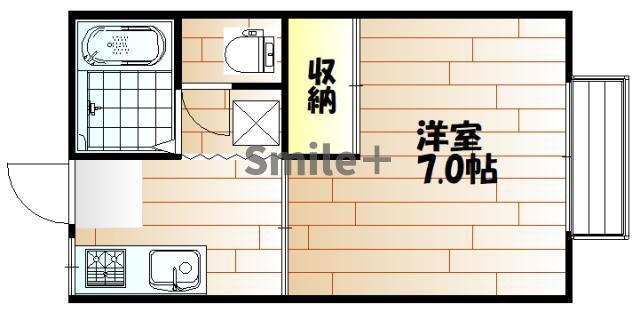 アネックスD(1K/2階)の間取り写真