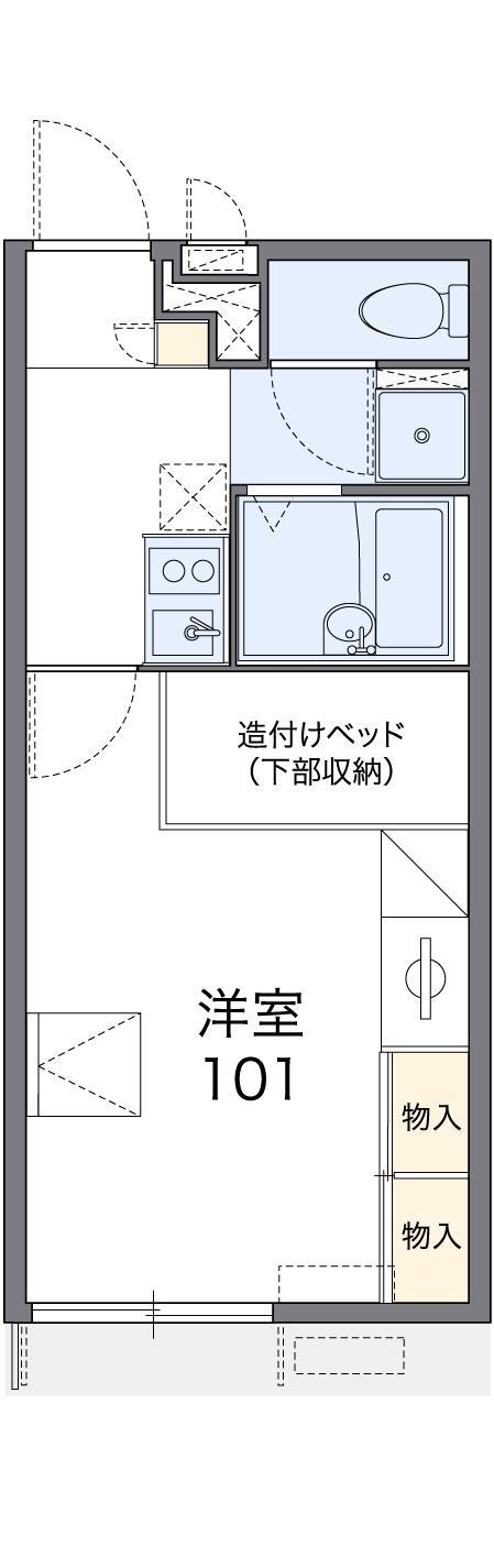 レオパレス歩(1K/1階)の間取り写真