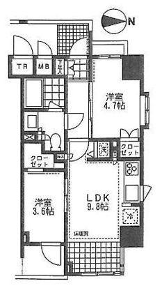 プライムアーバン池袋(2LDK/3階)の間取り写真