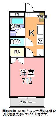 レジデンス・入江(1K/1階)の間取り写真