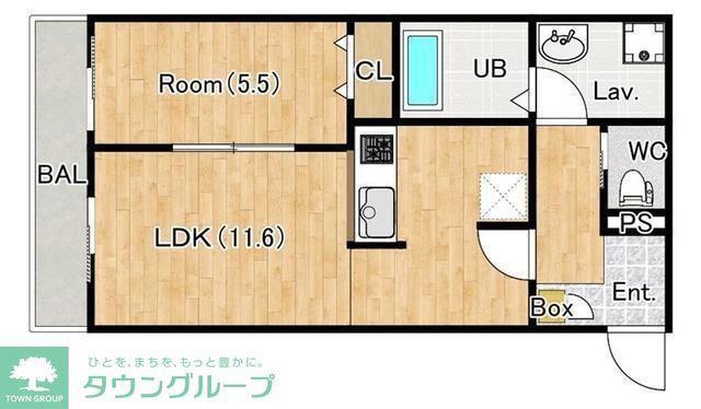 シエーナ北小金III(1LDK/2階)の間取り写真
