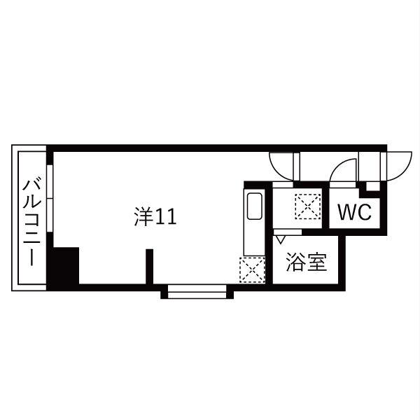 ベルエアー琴似(ワンルーム/3階)の間取り写真