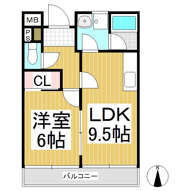 LIMPIA太田(1LDK/1階)の間取り写真