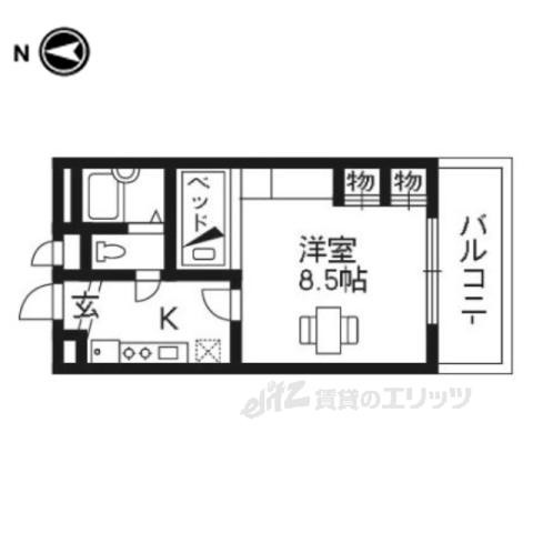 レオパレス荒見(1K/1階)の間取り写真