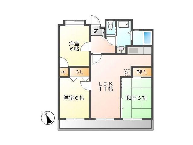 グレートハウス晩餐館(3LDK/12階)の間取り写真