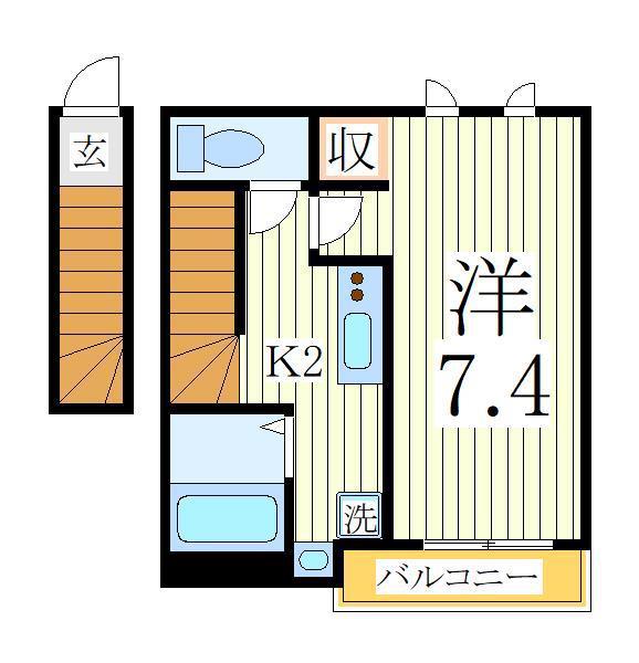 セナリオフォルム南流山(1K/2階)の間取り写真