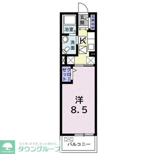 ベル セゾンII(1K/1階)の間取り写真
