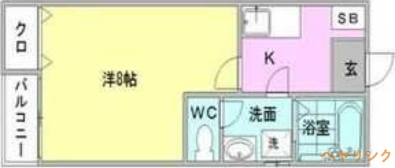 クレフラスト東山(1K/2階)の間取り写真