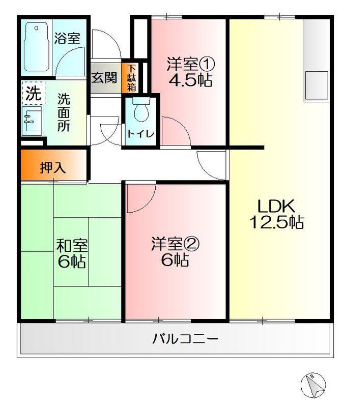 メゾン・カネト(3LDK/8階)の間取り写真