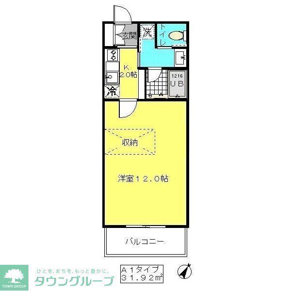 ソレアード上鷺(1K/3階)の間取り写真