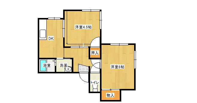 サニーハイツ土気(2DK/2階)の間取り写真