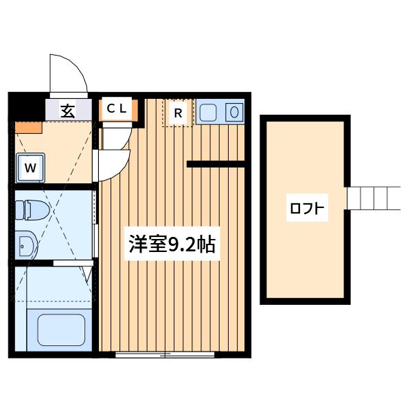 ケンズ リアン相模原(ワンルーム/2階)の間取り写真