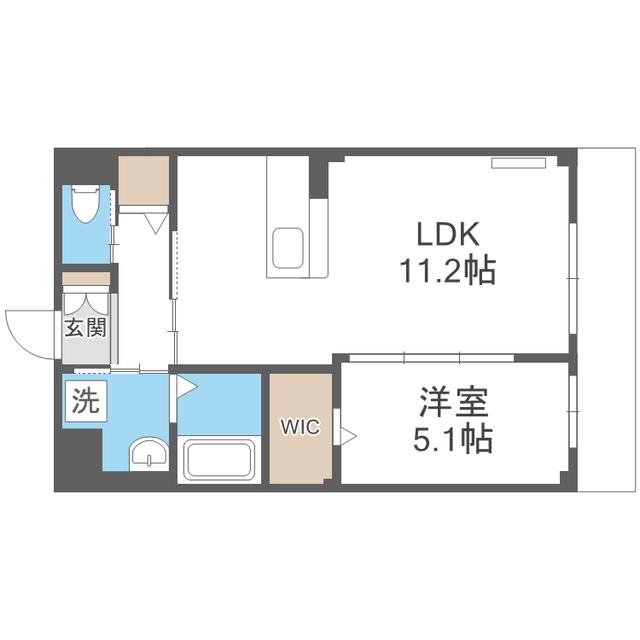 コンフォルト春日西II(1LDK/2階)の間取り写真