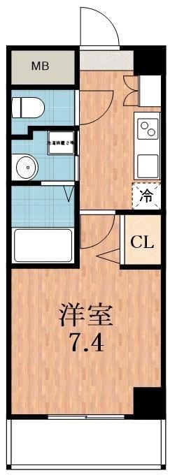 ビオス天王寺(1K/3階)の間取り写真