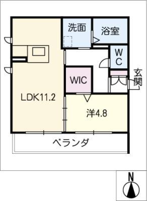 プレミアス III(1LDK/3階)の間取り写真