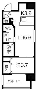 アバンティ南堀江イースト(1LDK/6階)の間取り写真