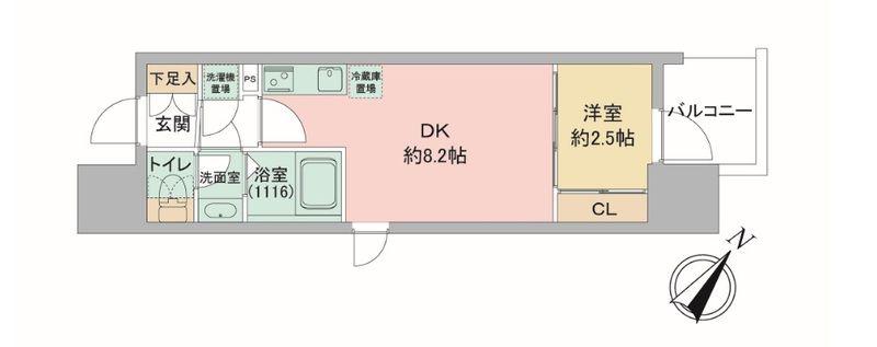セレニテ神戸駅前アリエ(1LDK/15階)の間取り写真