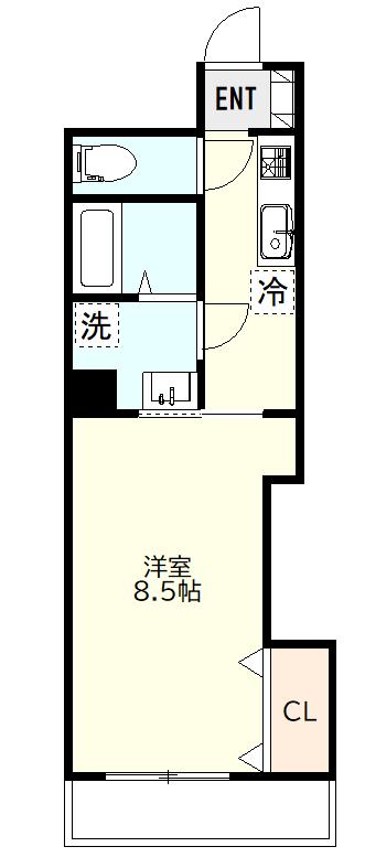 クレアールI(1K/1階)の間取り写真