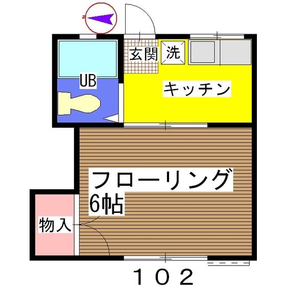 サンコート館山(1K/1階)の間取り写真