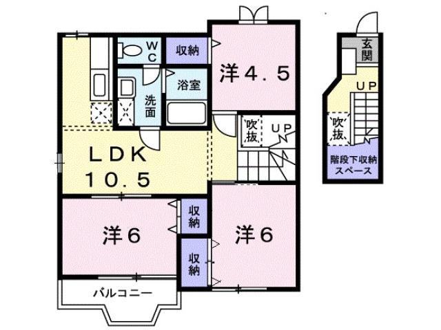 フィールドビ-チ3(3LDK/2階)の間取り写真