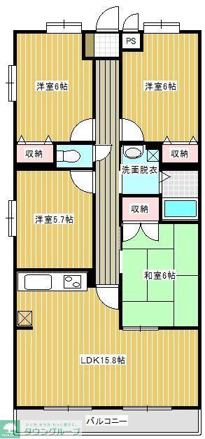 ヴェルドミール(4LDK/2階)の間取り写真