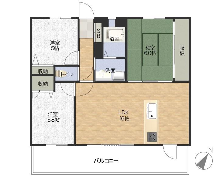 コアマンション世継橋(3LDK/3階)の間取り写真