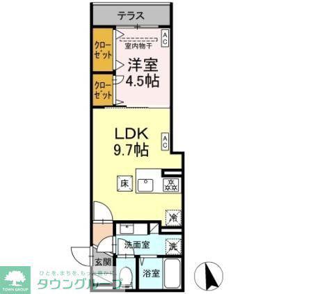 D BLESS横濱赤門通(1LDK/1階)の間取り写真