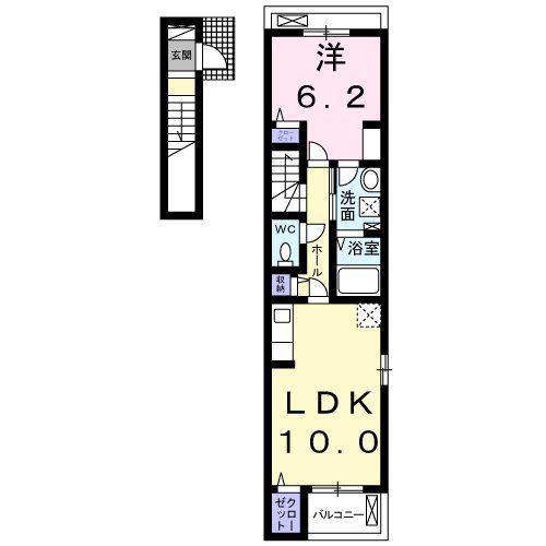 ルミナーレ(1LDK/2階)の間取り写真