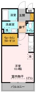 PRENDRE(1K/3階)の間取り写真