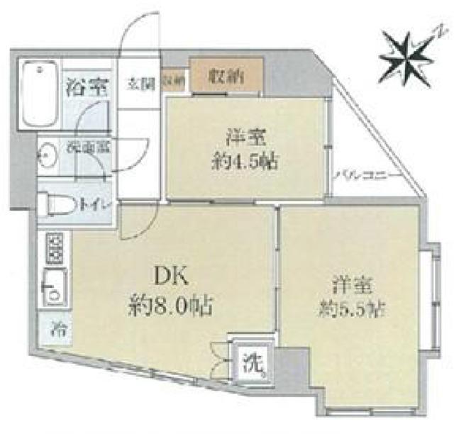 セントヒルズ方南町(2DK/2階)の間取り写真