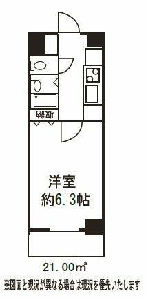 ドミール西馬込(1K/3階)の間取り写真