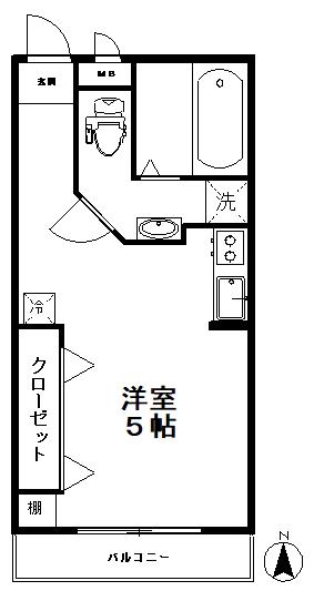 NFメゾンインターフェイス(ワンルーム/1階)の間取り写真