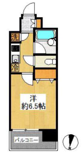 パレステュディオ田町(1K/8階)の間取り写真