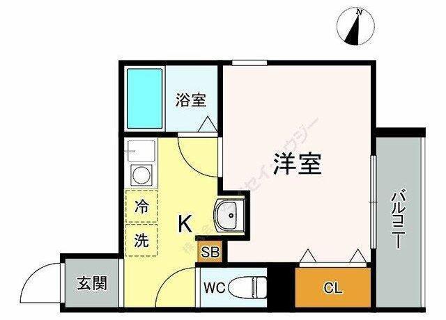 メルディア相模原(1K/1階)の間取り写真