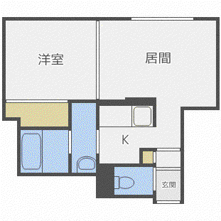 ドリームハウス月寒(1LDK/1階)の間取り写真