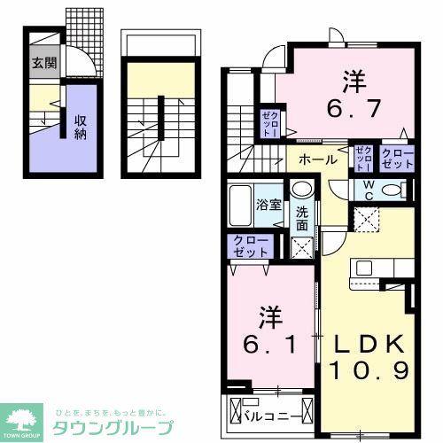 カーサ・エスカリエ(2LDK/3階)の間取り写真