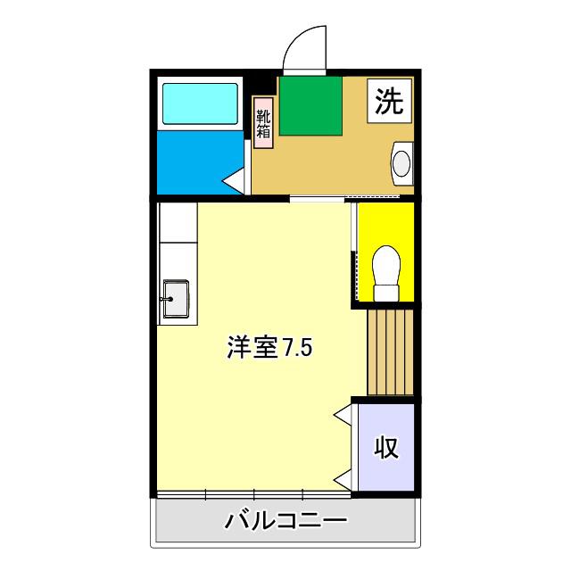 FUJIハイツ(ワンルーム/2階)の間取り写真