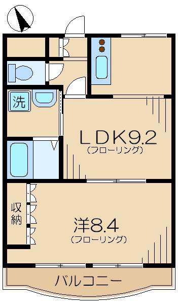 花町コマ(1LDK/3階)の間取り写真