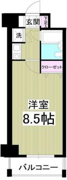 ジェネピア東千葉(1K/1階)の間取り写真