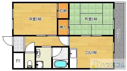ふれ愛マンションTAKEHARA(2DK/3階)の間取り写真