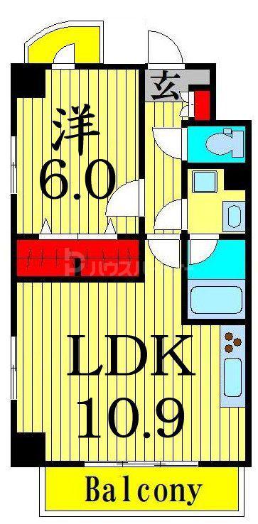 親水令和(1LDK/10階)の間取り写真