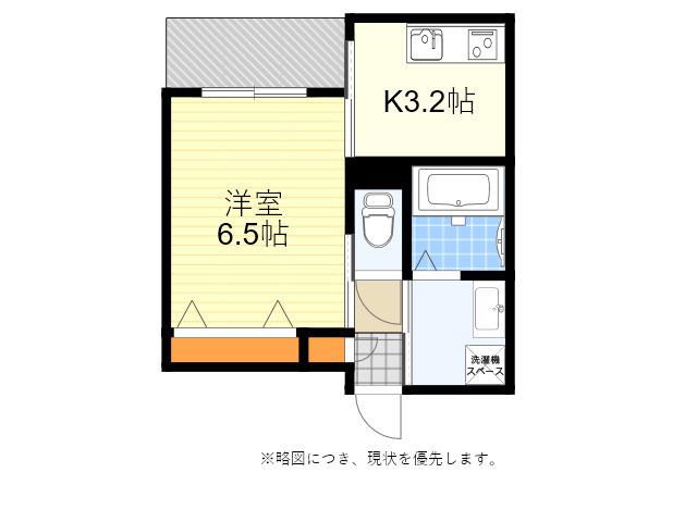 ヘーベルメゾン花川(1K/1階)の間取り写真