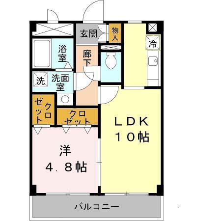 グレースパラシオン(1LDK/2階)の間取り写真