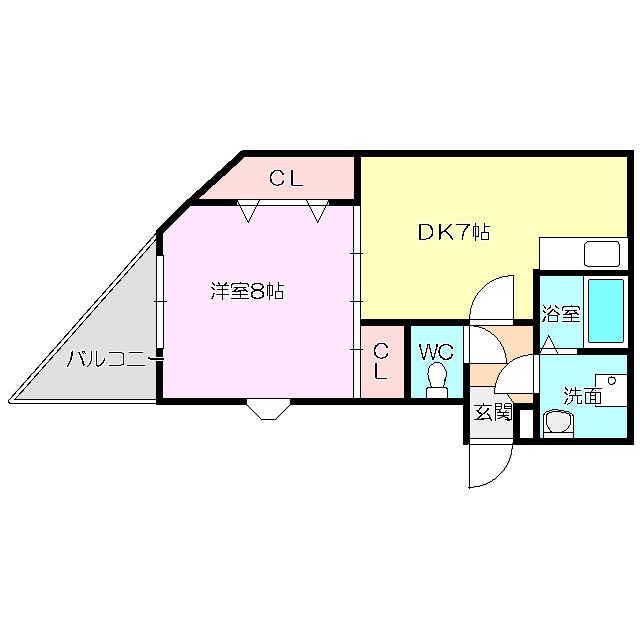 グランドソレーユ(1LDK/2階)の間取り写真