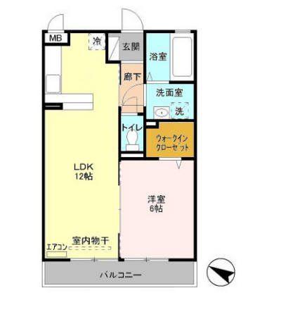 ニューランホープ(1LDK/2階)の間取り写真
