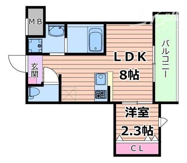 リアコート千里丘II ノース(1LDK/1階)の間取り写真