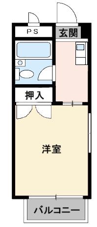 カメリオンビル 1ST(1K/4階)の間取り写真