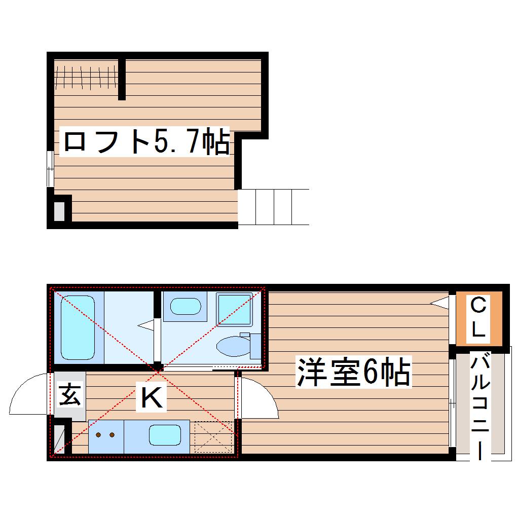 FELICITA(1K/1階)の間取り写真